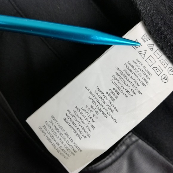 Michael‎ Kors Womens Pants Skinny Moto Black Faux Leather Mid Rise Stretch 8 - Picture 7 of 10